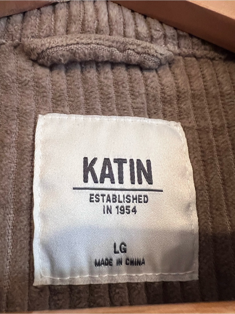 Katin Kane Corduroy Jacket Men Size L Shell Full Zip Taupe Khaki Brown Shacket - Picture 4 of 16